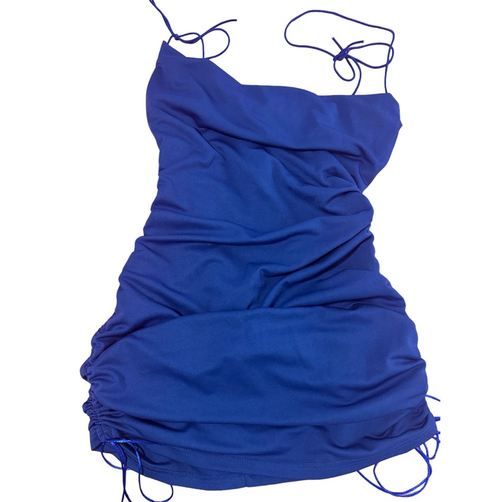 Solid Drawstring side cami Dress